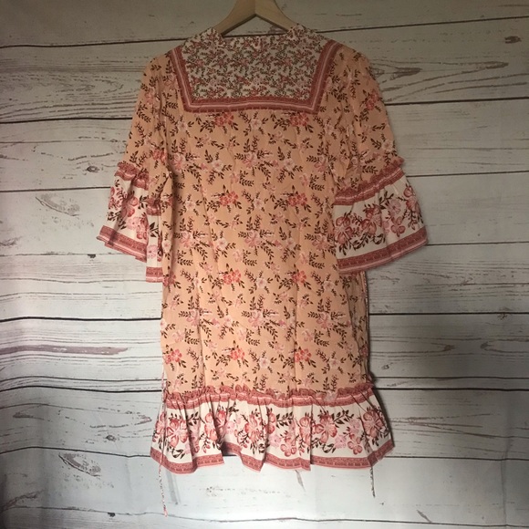 Juliet Boho Gypsy Floral Print Dress Pink - Picture 4 of 8